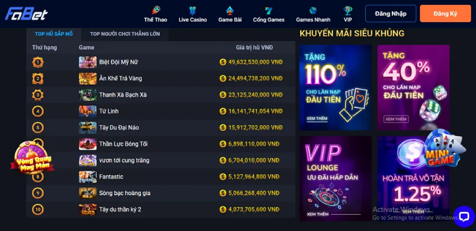 Vòng quay miễn phí tại trò chơi slot